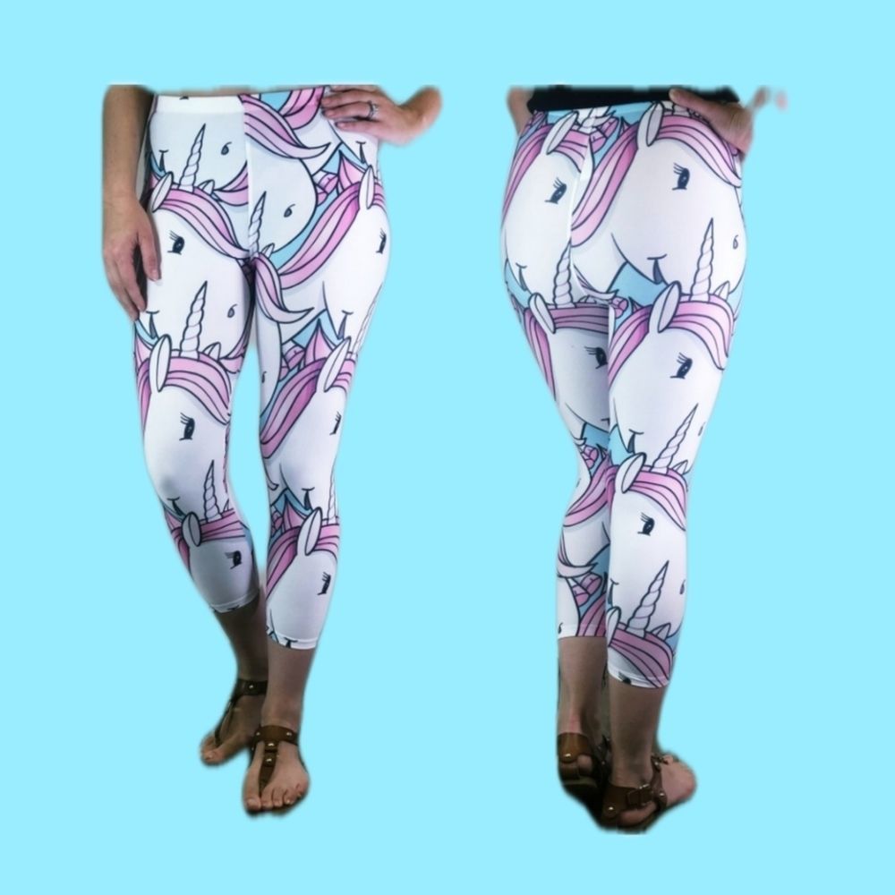3/$20 Unicorn Capri Party OS (3-9) PS (10-18) Legging Army CAPRI'S